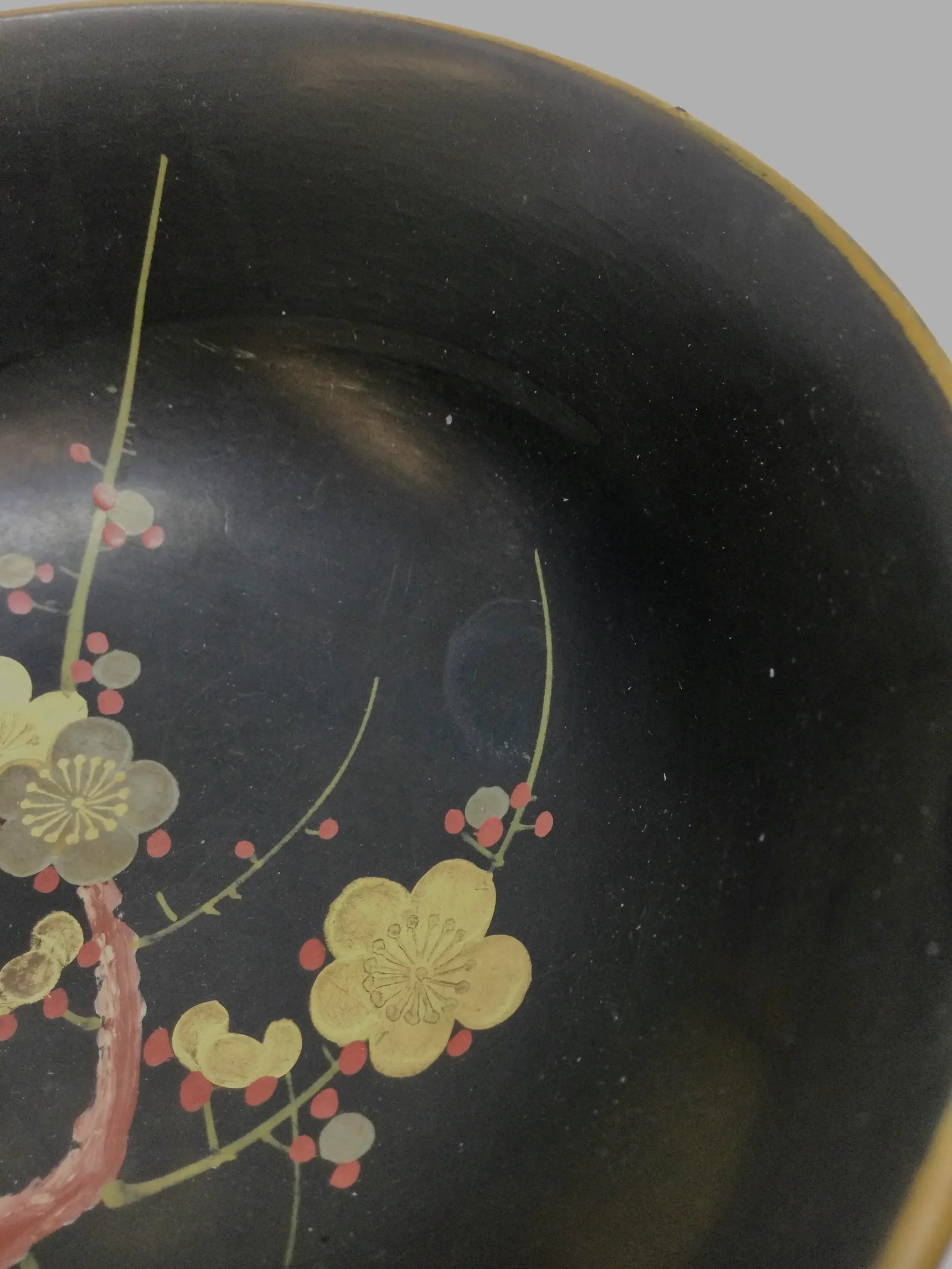 Vintage Japanese Guild Gold Hand Painted Lacquer Bowl - 6