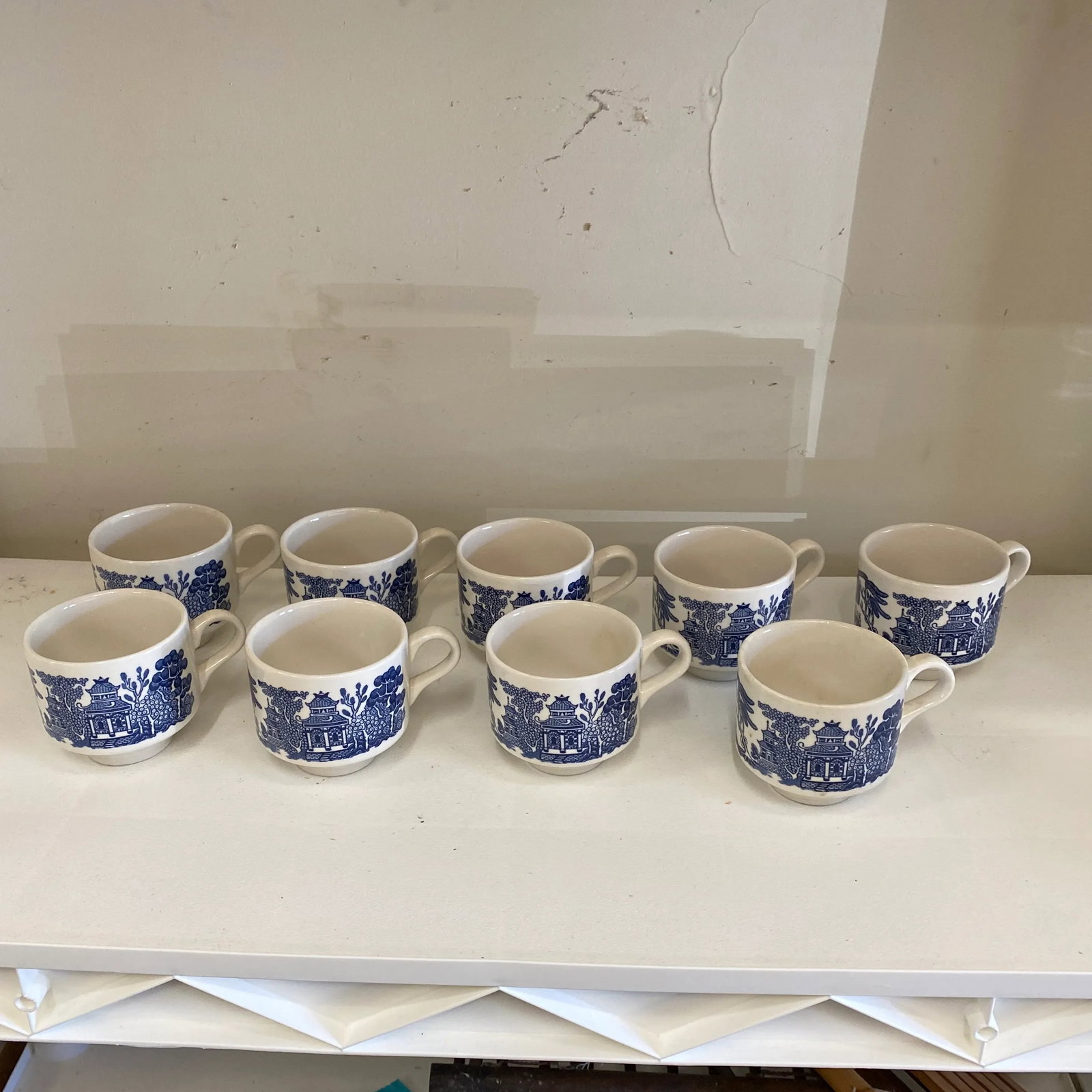 1970s English Chinoiserie Tea Cups - Set of 9 - 6