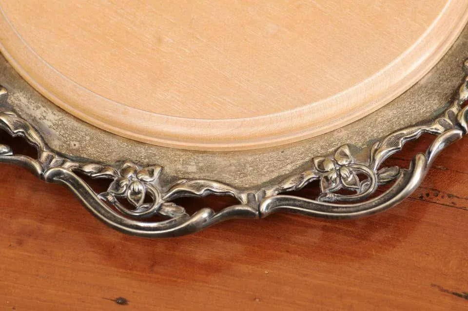 Late 19th Century English R.F. Mosley & Co Round Silver Plated Tray With Pierced Scalloped Border - 5