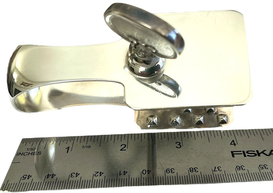 1990s Broggi Milano Classica Parmesan Cheese Tongs Holder Silver Plated Nickel - 4