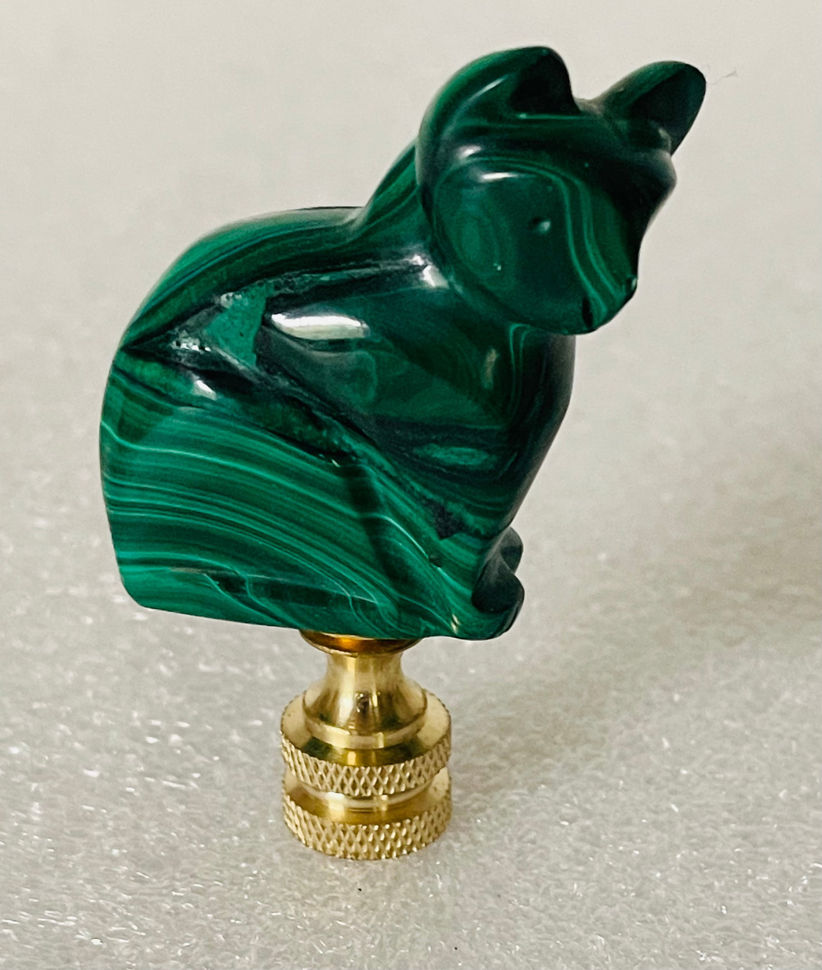 1960s Two Malachite Animals Lamp Finials - 4