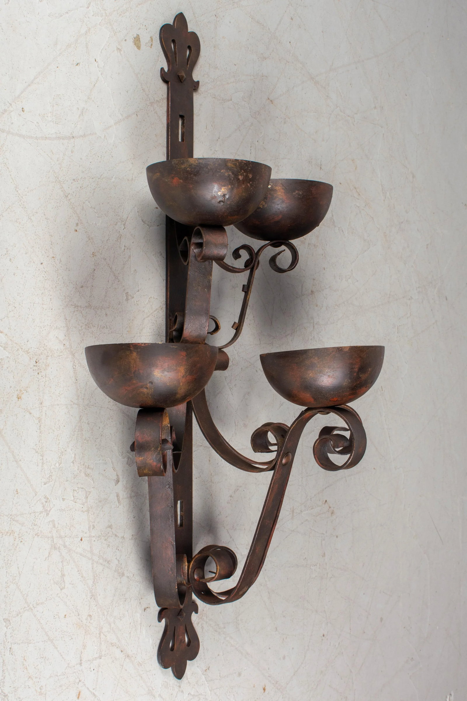 Pair of Art Deco Wrought Iron Large Sconces - 10