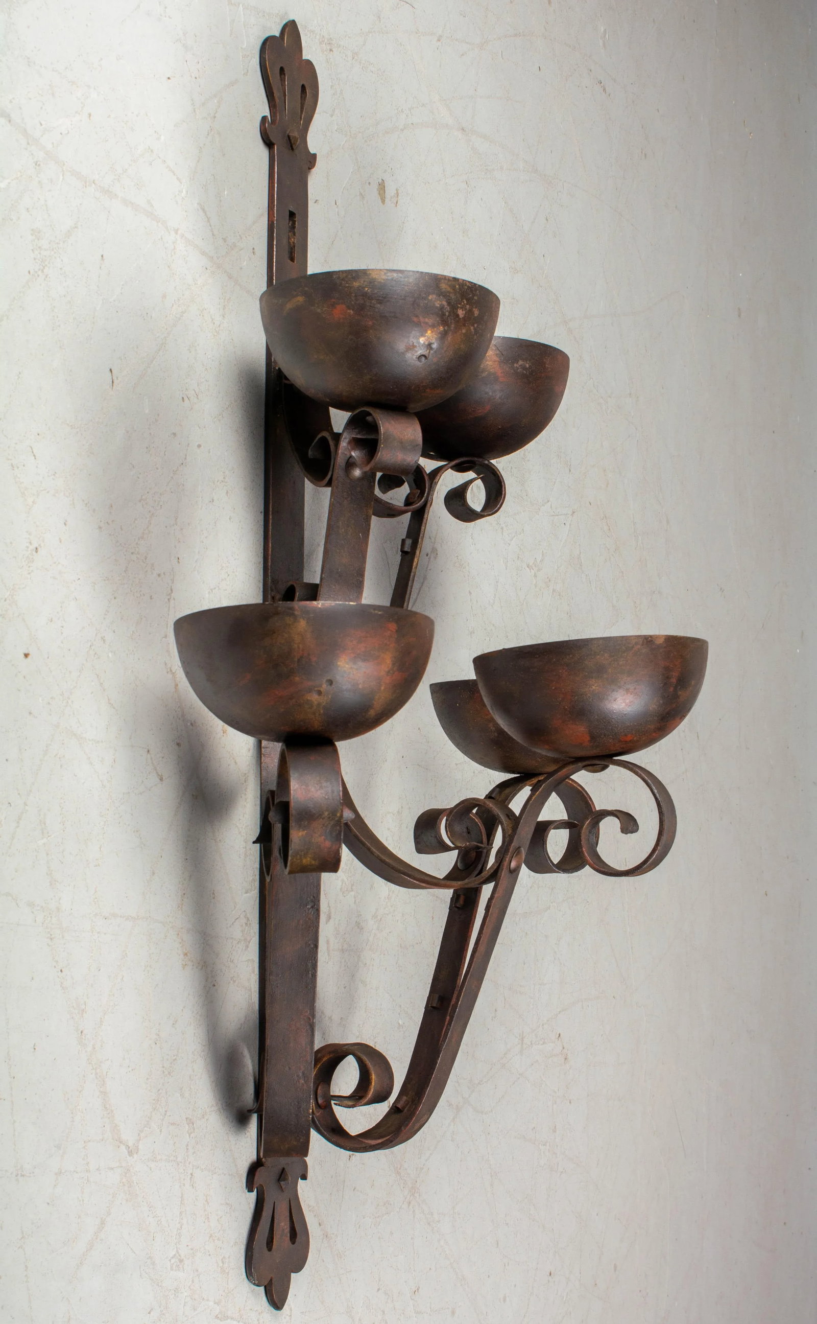 Pair of Art Deco Wrought Iron Large Sconces - 11