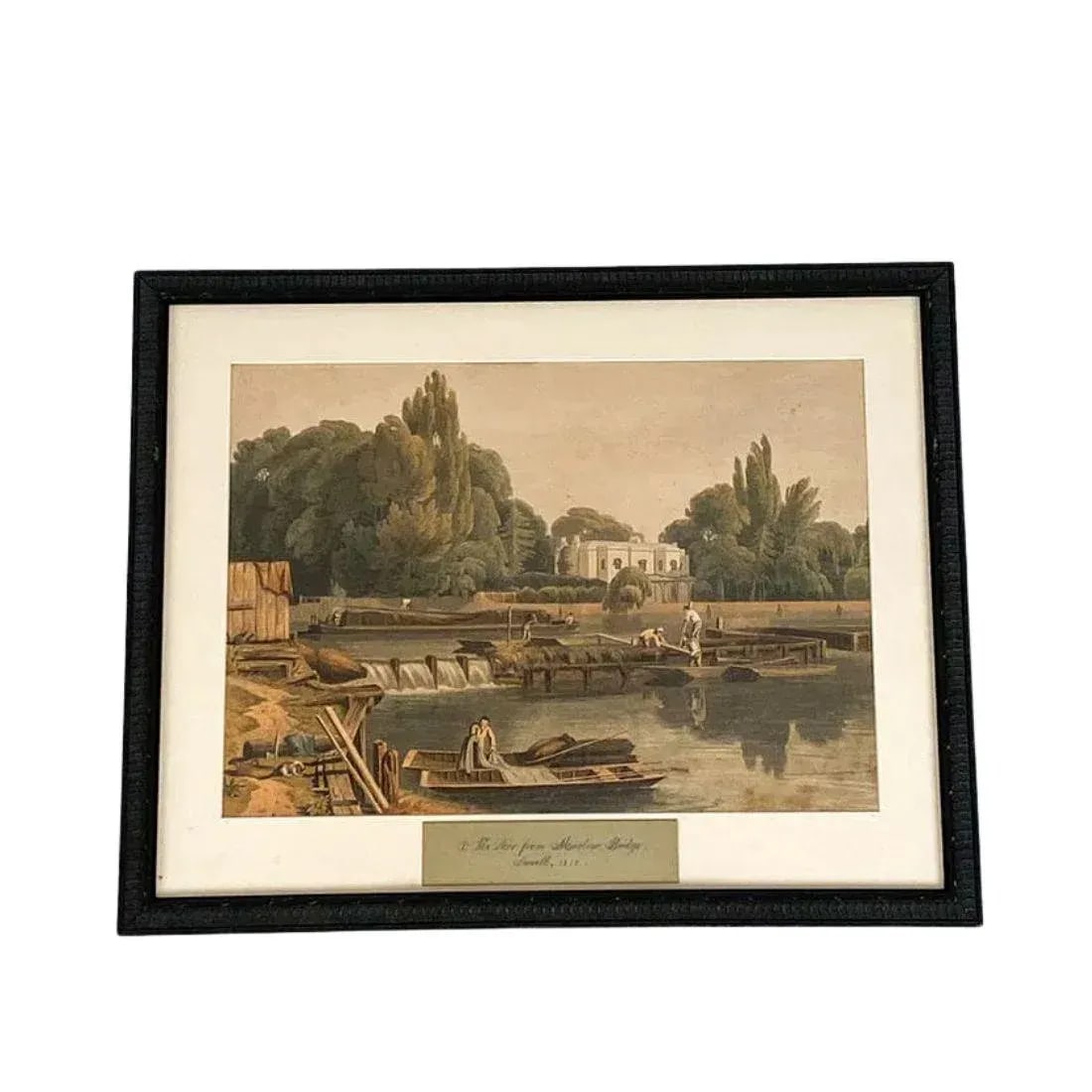Set of Four Framed Bridge and Water Scene Prints - 3