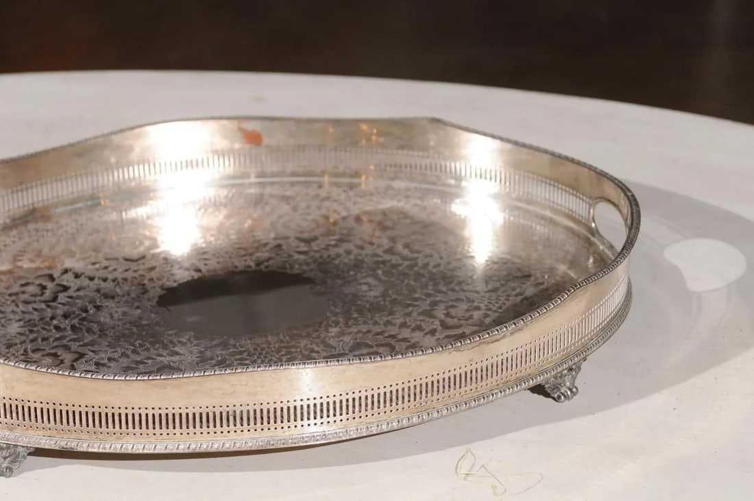 Early 20th Century English Edwardian Period Silverplate Tray - 10