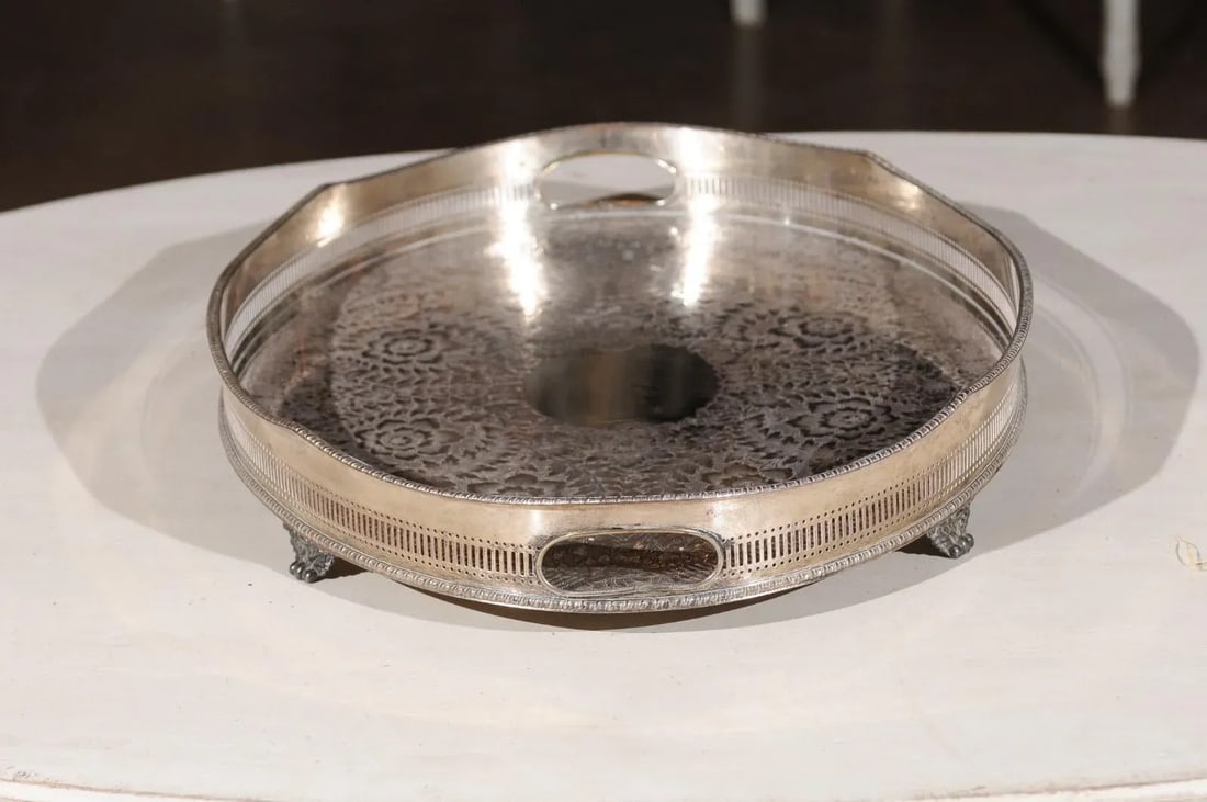 Early 20th Century English Edwardian Period Silverplate Tray - 11
