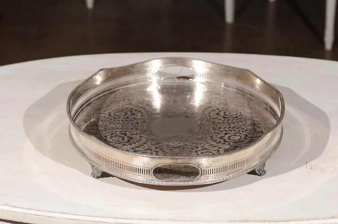 Early 20th Century English Edwardian Period Silverplate Tray - 3