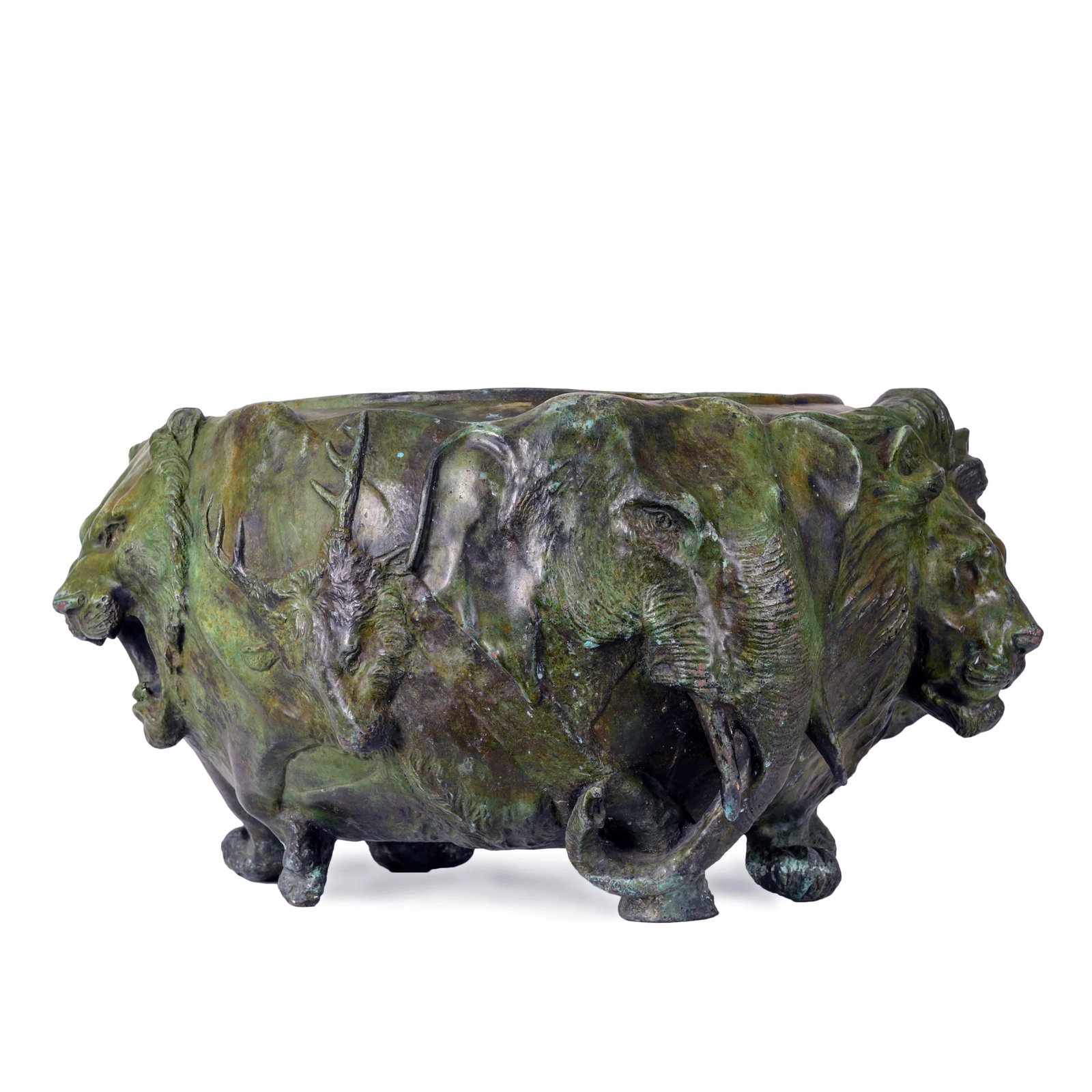 A Japanese Bronze "Animal" Jardiniere - 13