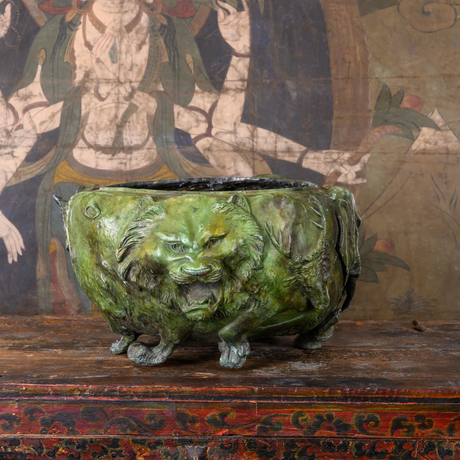 A Japanese Bronze "Animal" Jardiniere - 2