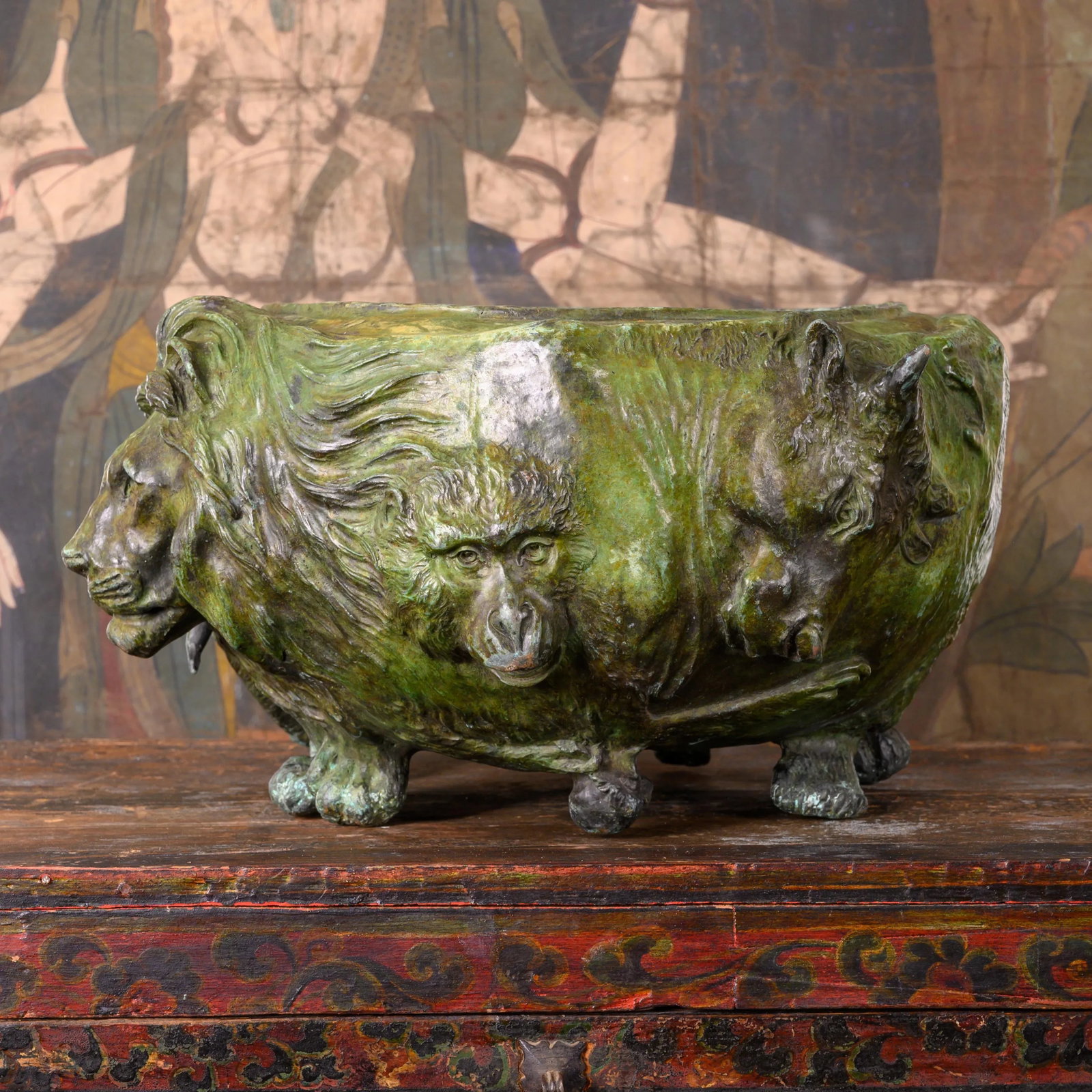 A Japanese Bronze "Animal" Jardiniere - 3