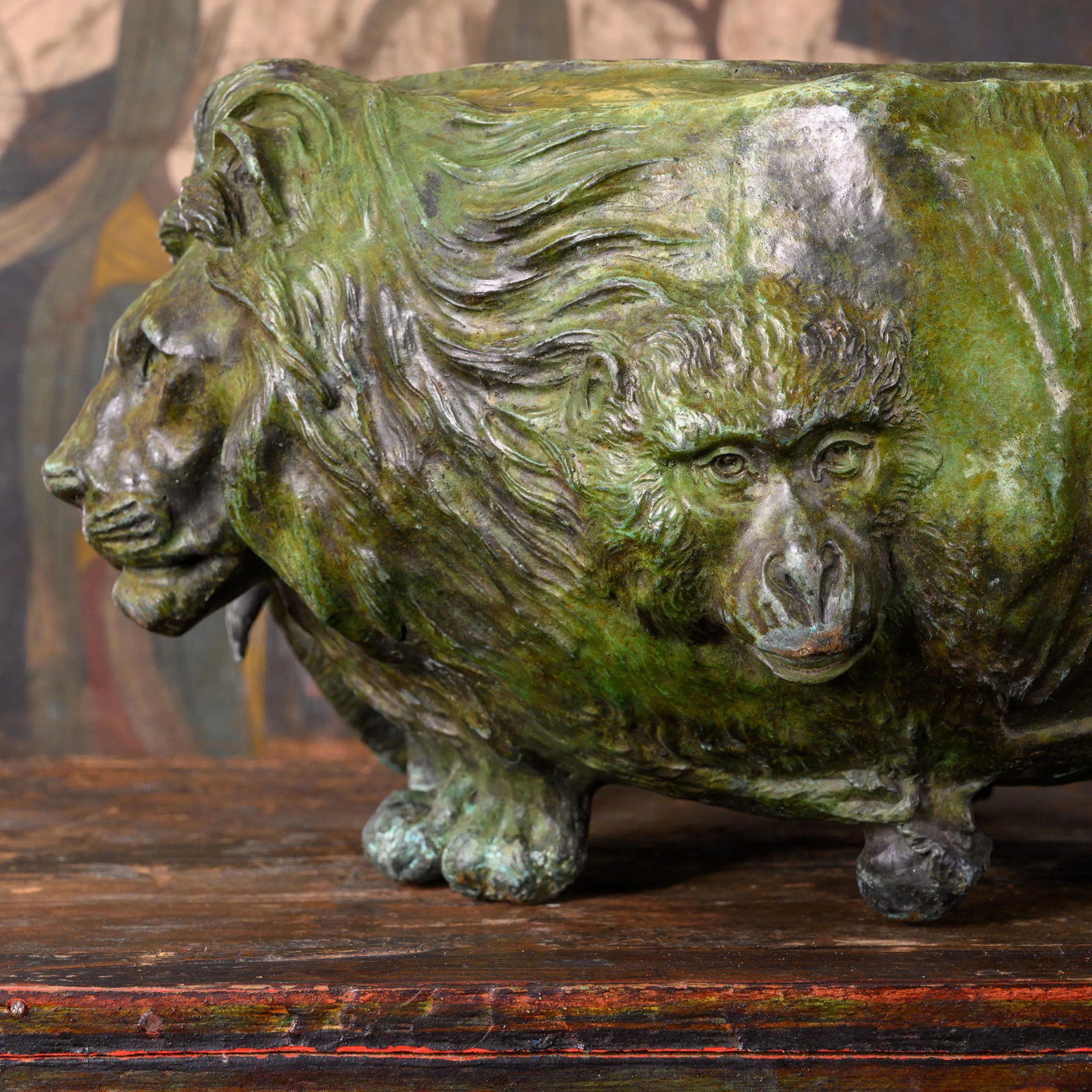 A Japanese Bronze "Animal" Jardiniere - 4
