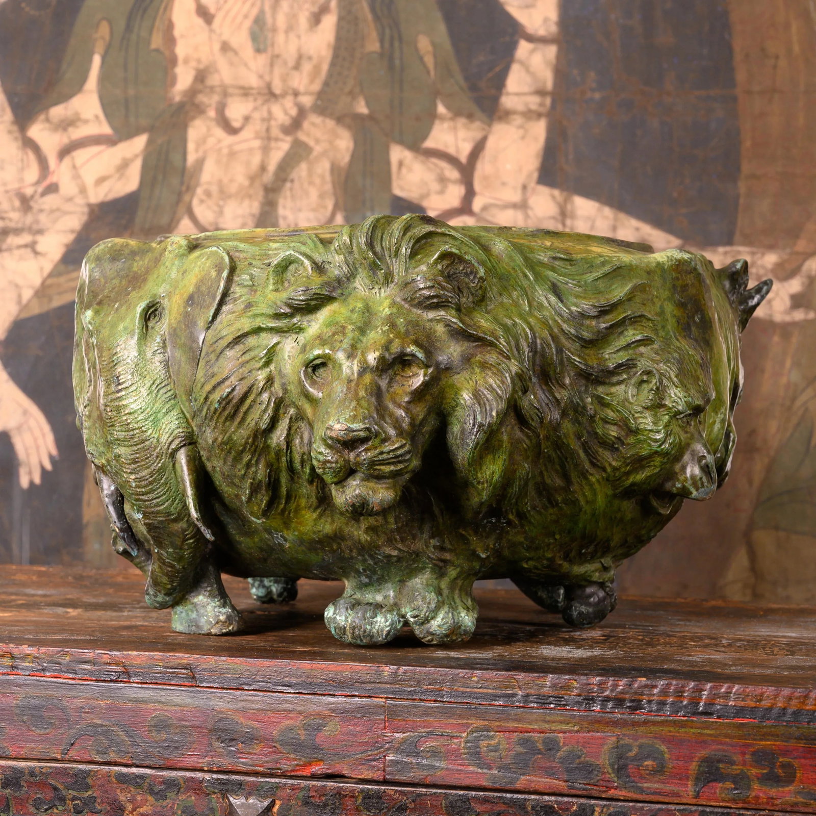 A Japanese Bronze "Animal" Jardiniere - 5