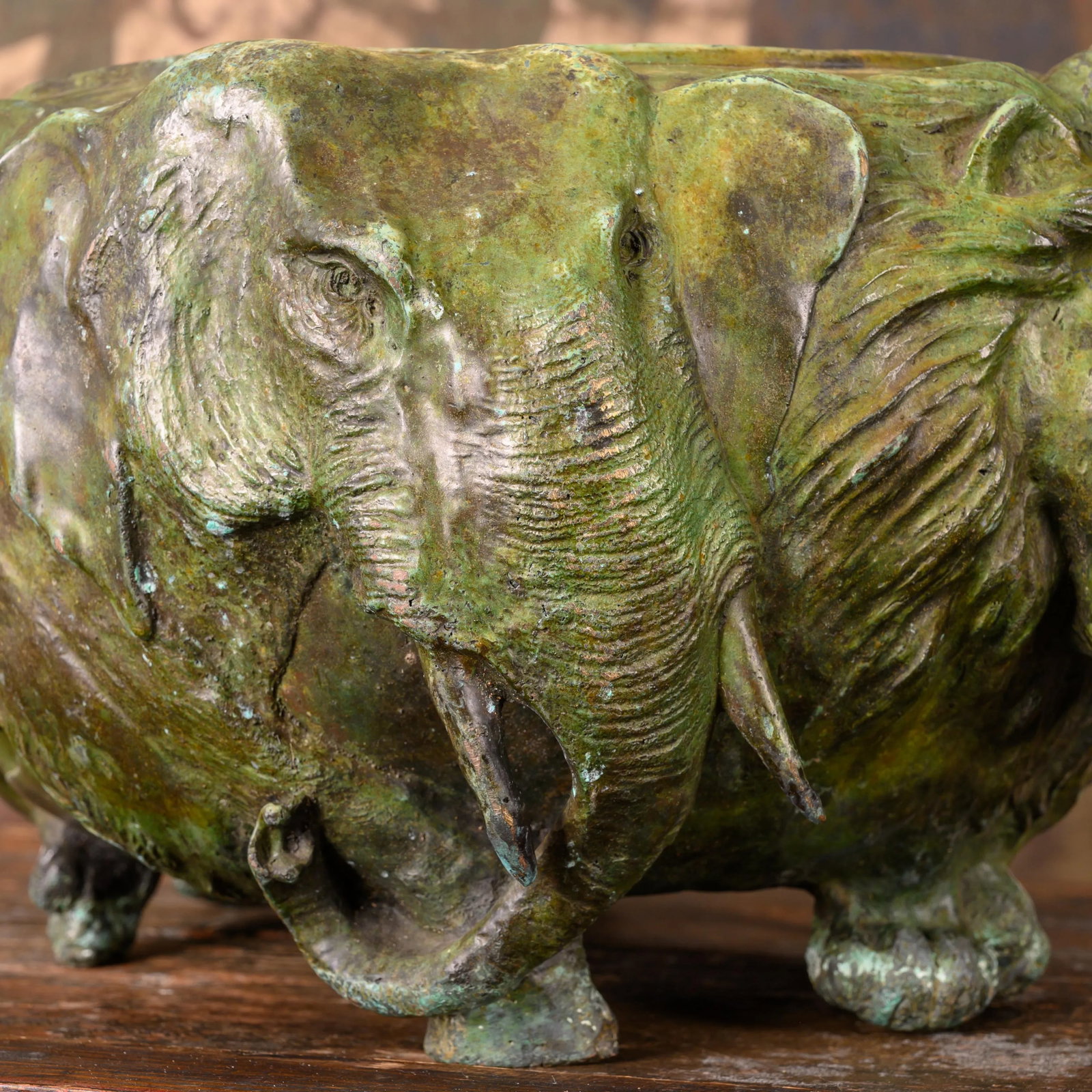 A Japanese Bronze "Animal" Jardiniere - 7