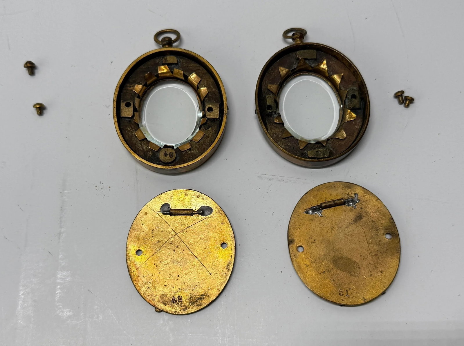 Pair of 19th Century Grand Tour Malachite-Inlaid Bronze Locket Frames, French - 7