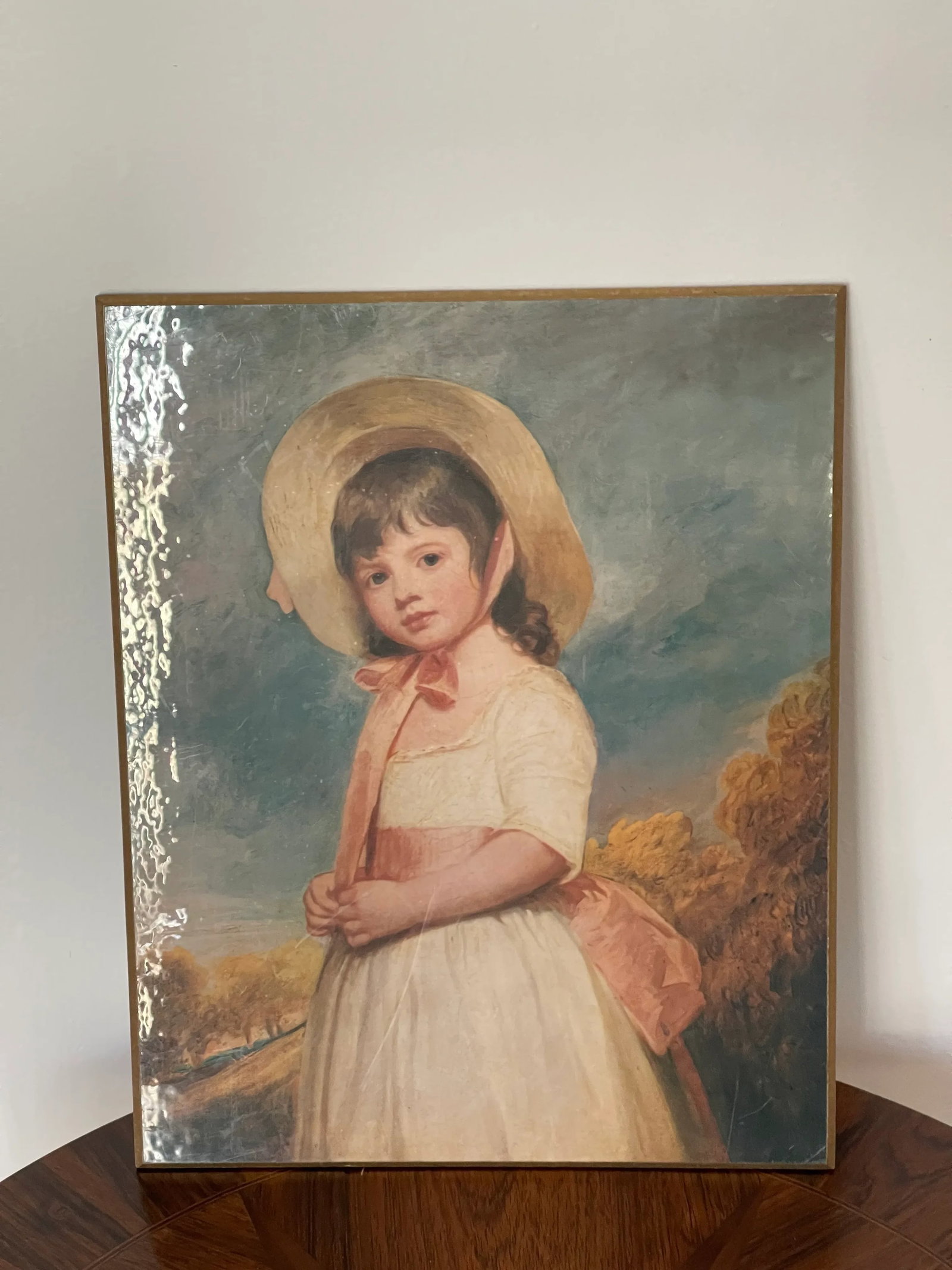 Pair of Children Portraits Romney Cassat Lithographs on Woodboard - 6