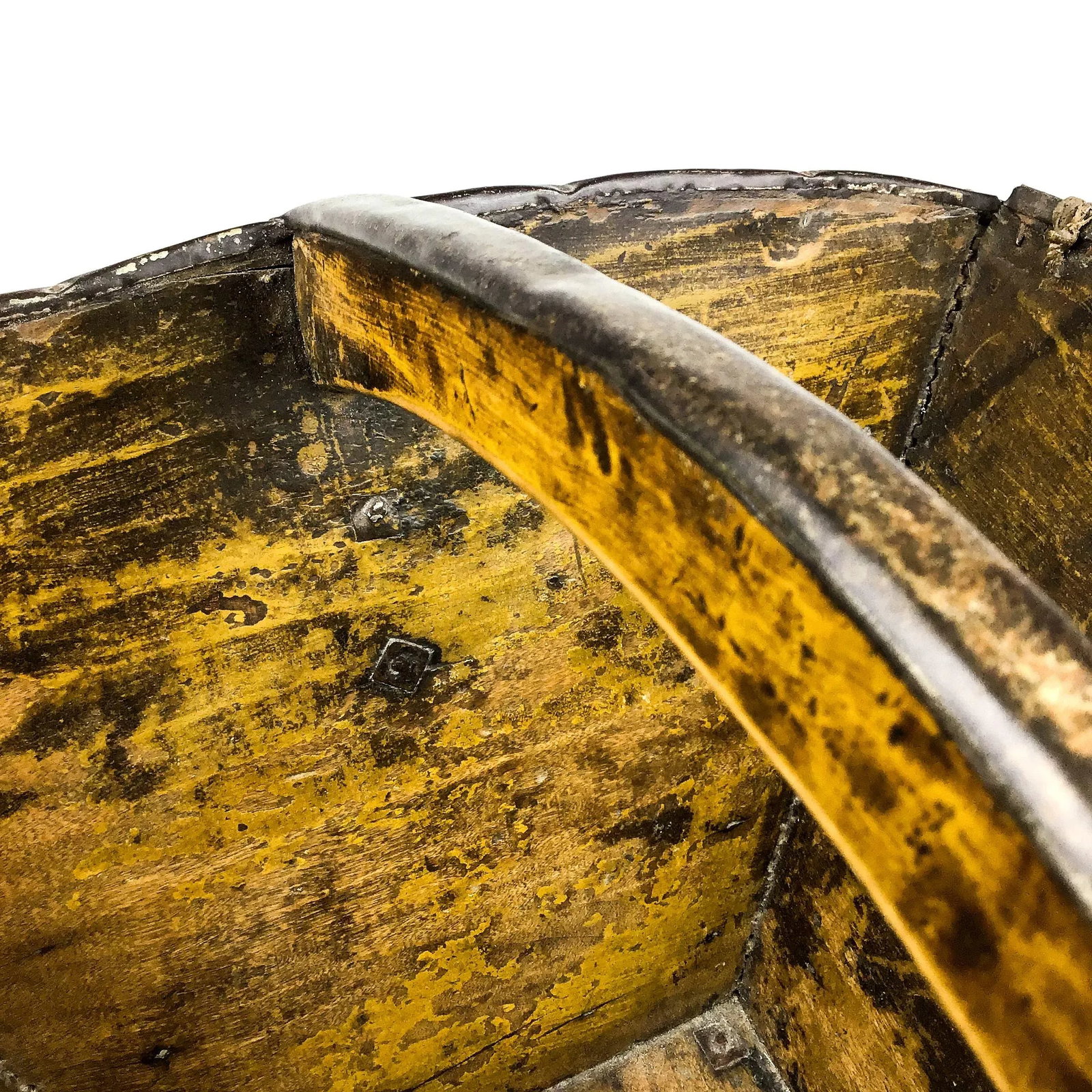 Antique Chinese Wood Rice Bucket - 8