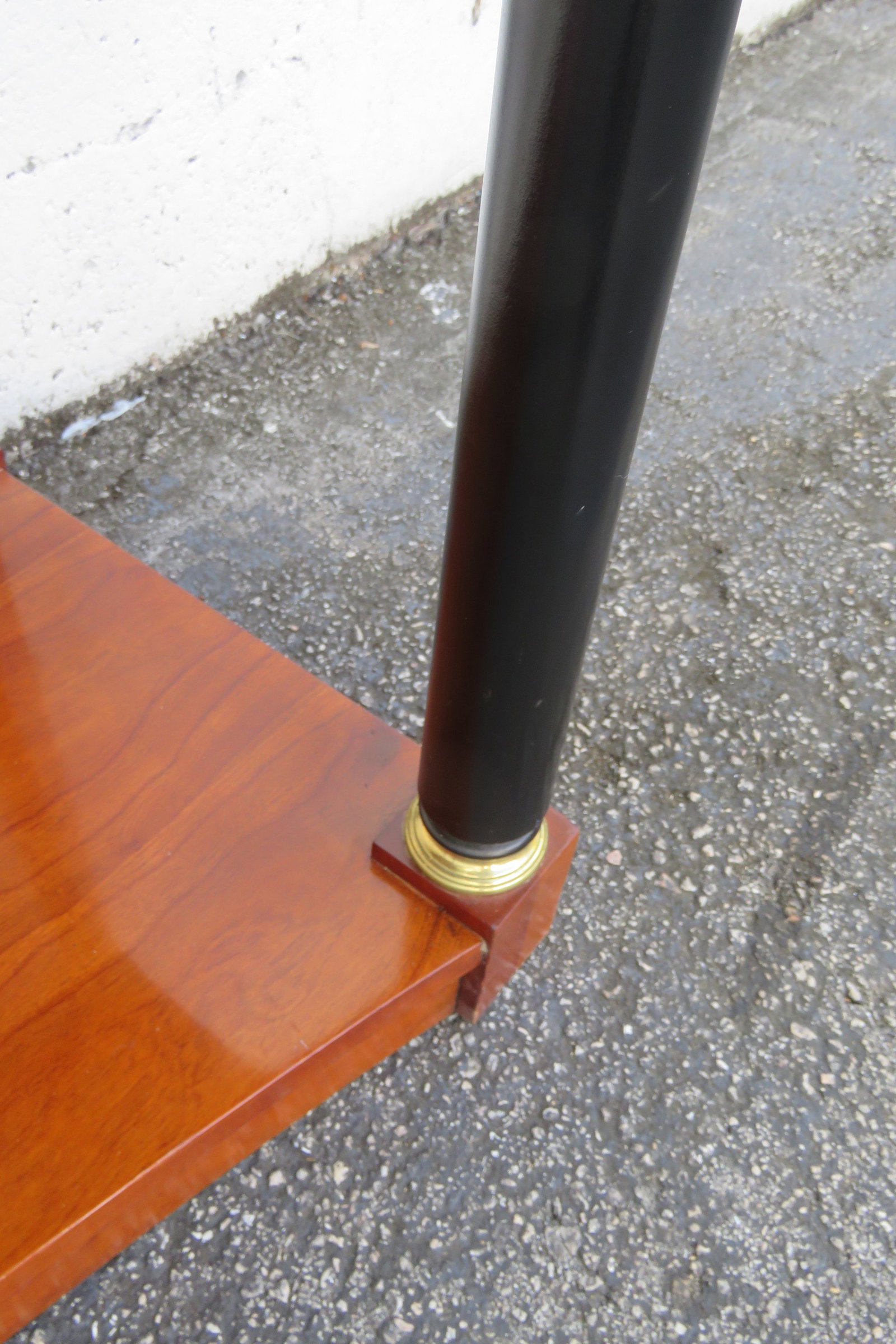 Ethan Allen Medallion Cherry Console Entry Table With Brass X Stretcher 6195 - 13