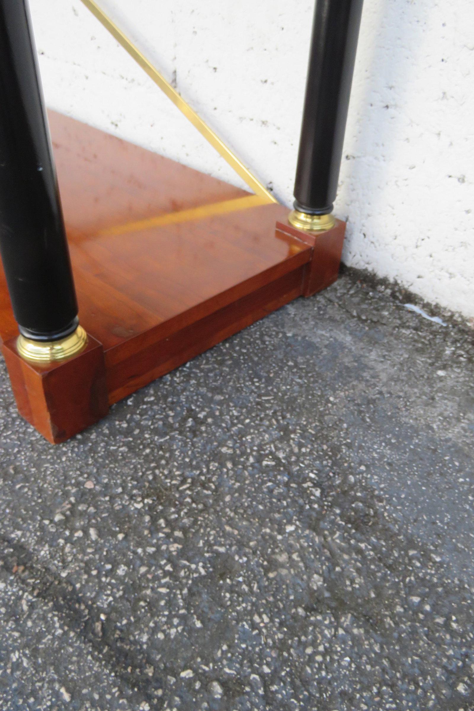 Ethan Allen Medallion Cherry Console Entry Table With Brass X Stretcher 6195 - 14