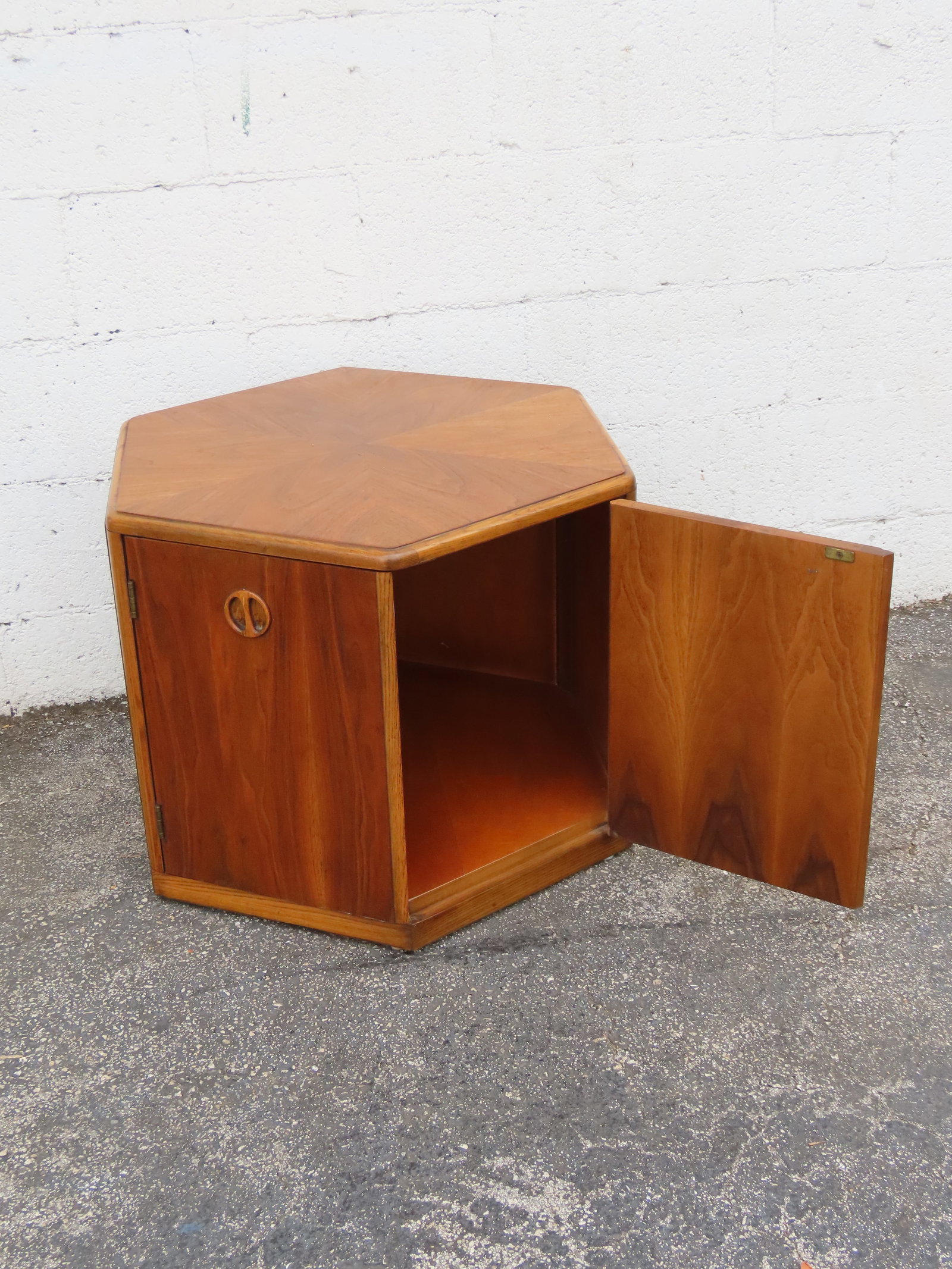 Lane Hexagon Mid Century Modern Nightstand Side End Lamp Table Bar Commode 6315 - 14