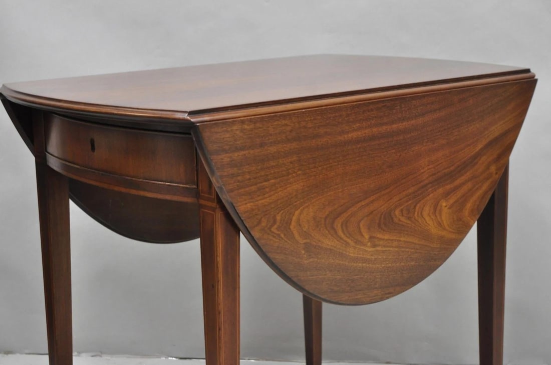 Antique Kittinger Colonial Williamsburg Cw-27 Mahogany Drop Leaf Pembroke Table - 15