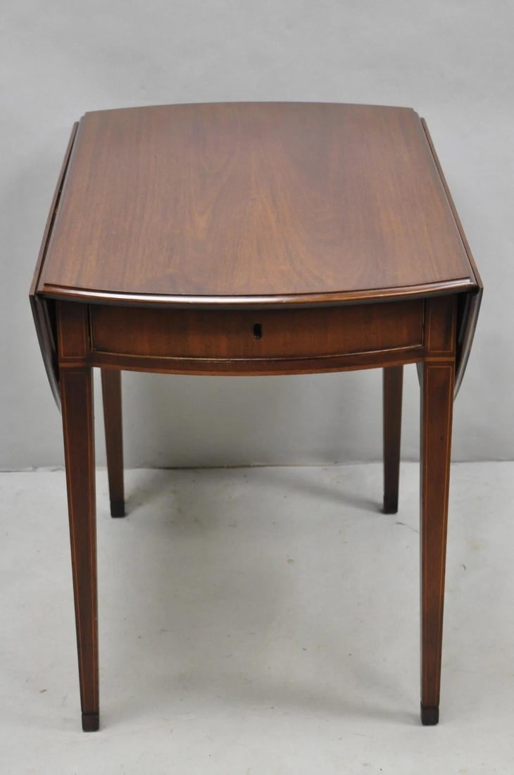 Antique Kittinger Colonial Williamsburg Cw-27 Mahogany Drop Leaf Pembroke Table - 2
