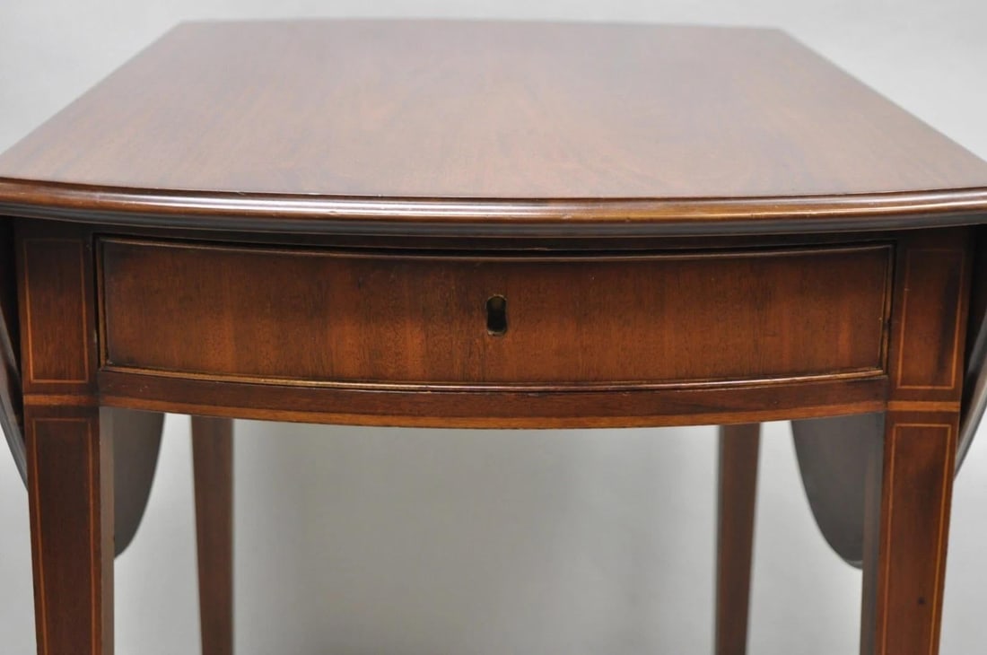 Antique Kittinger Colonial Williamsburg Cw-27 Mahogany Drop Leaf Pembroke Table - 5