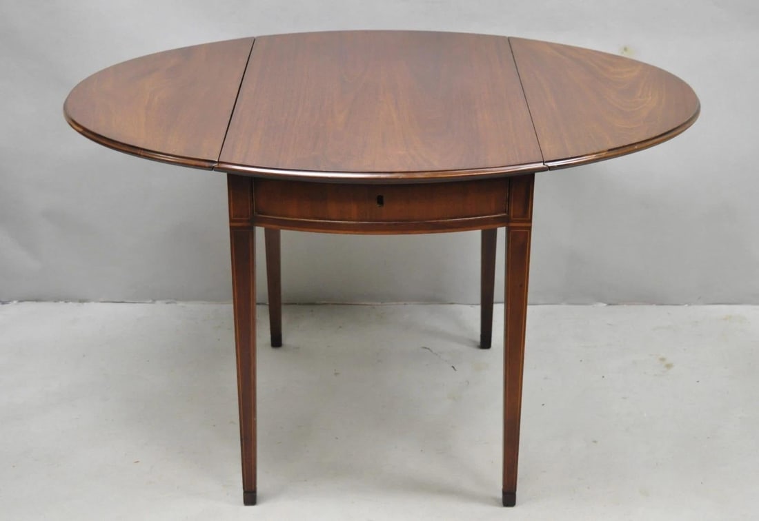 Antique Kittinger Colonial Williamsburg Cw-27 Mahogany Drop Leaf Pembroke Table - 6