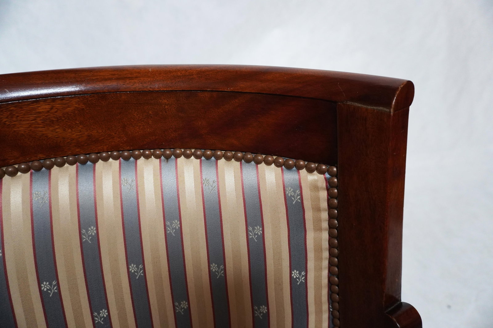 Mid 20th Century Empire Style Barrel Back Armchair With Swan Head Detail - 11