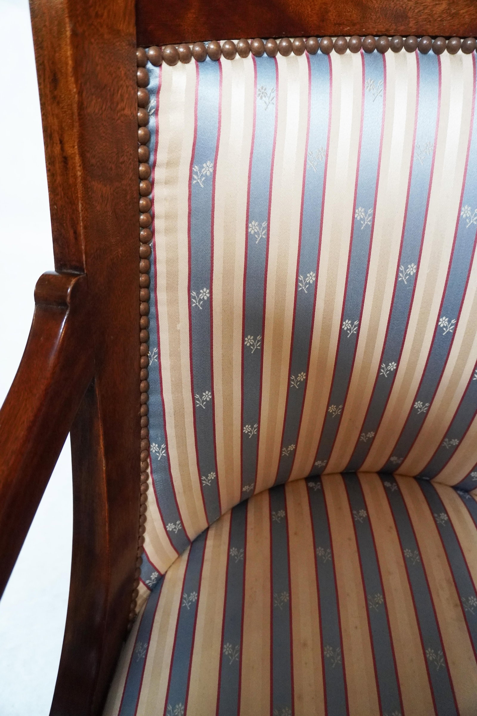 Mid 20th Century Empire Style Barrel Back Armchair With Swan Head Detail - 13