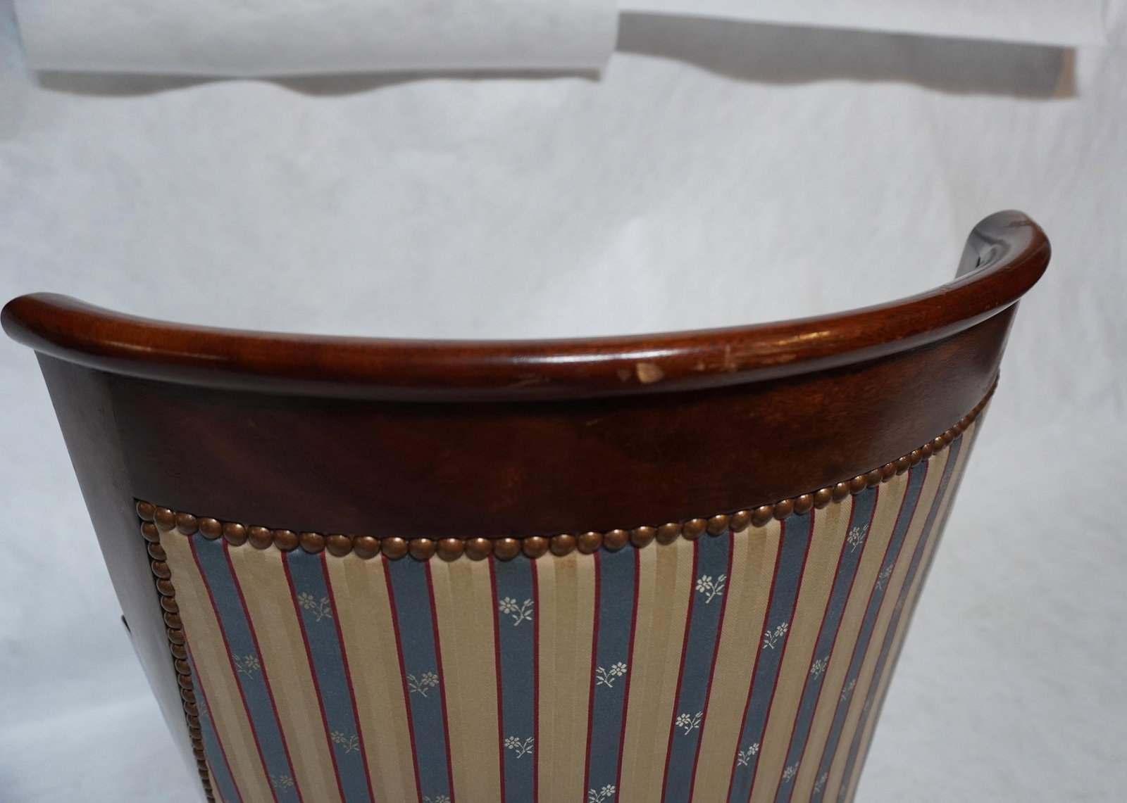 Mid 20th Century Empire Style Barrel Back Armchair With Swan Head Detail - 14