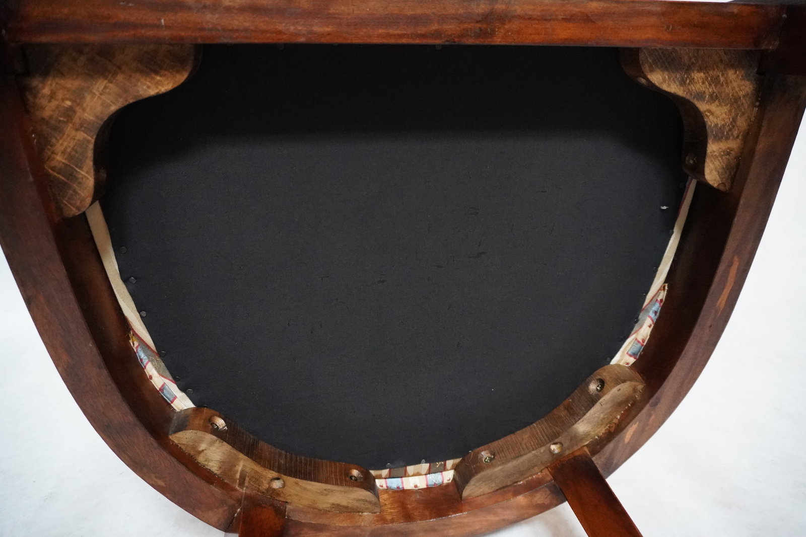 Mid 20th Century Empire Style Barrel Back Armchair With Swan Head Detail - 15