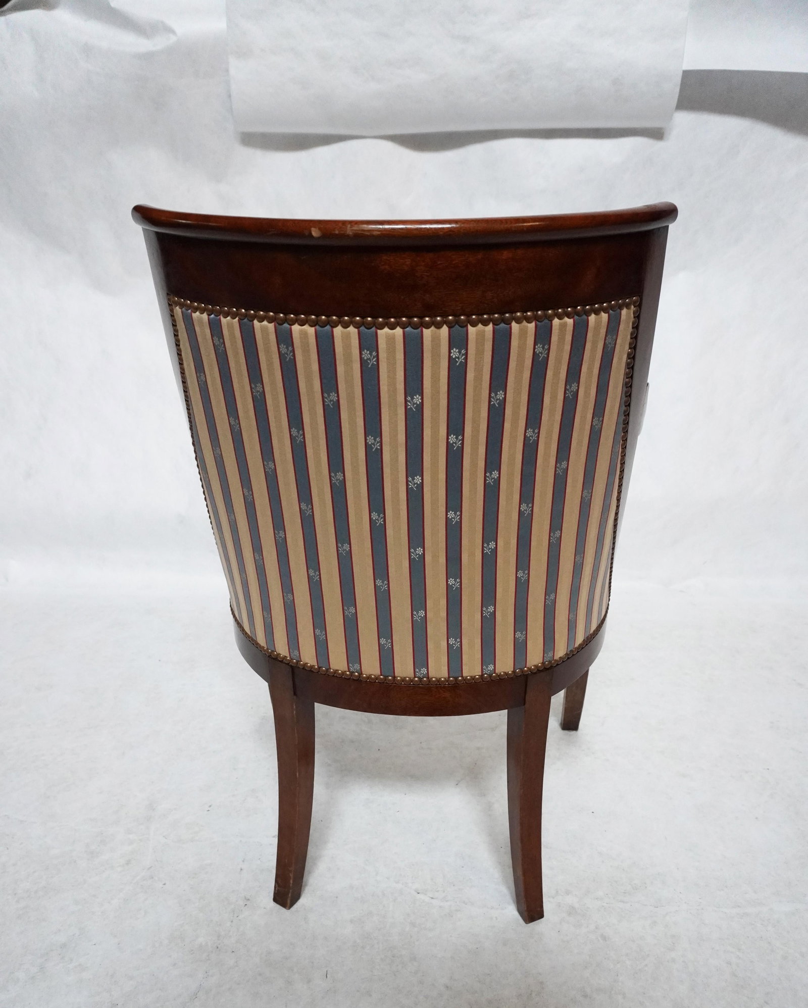 Mid 20th Century Empire Style Barrel Back Armchair With Swan Head Detail - 5