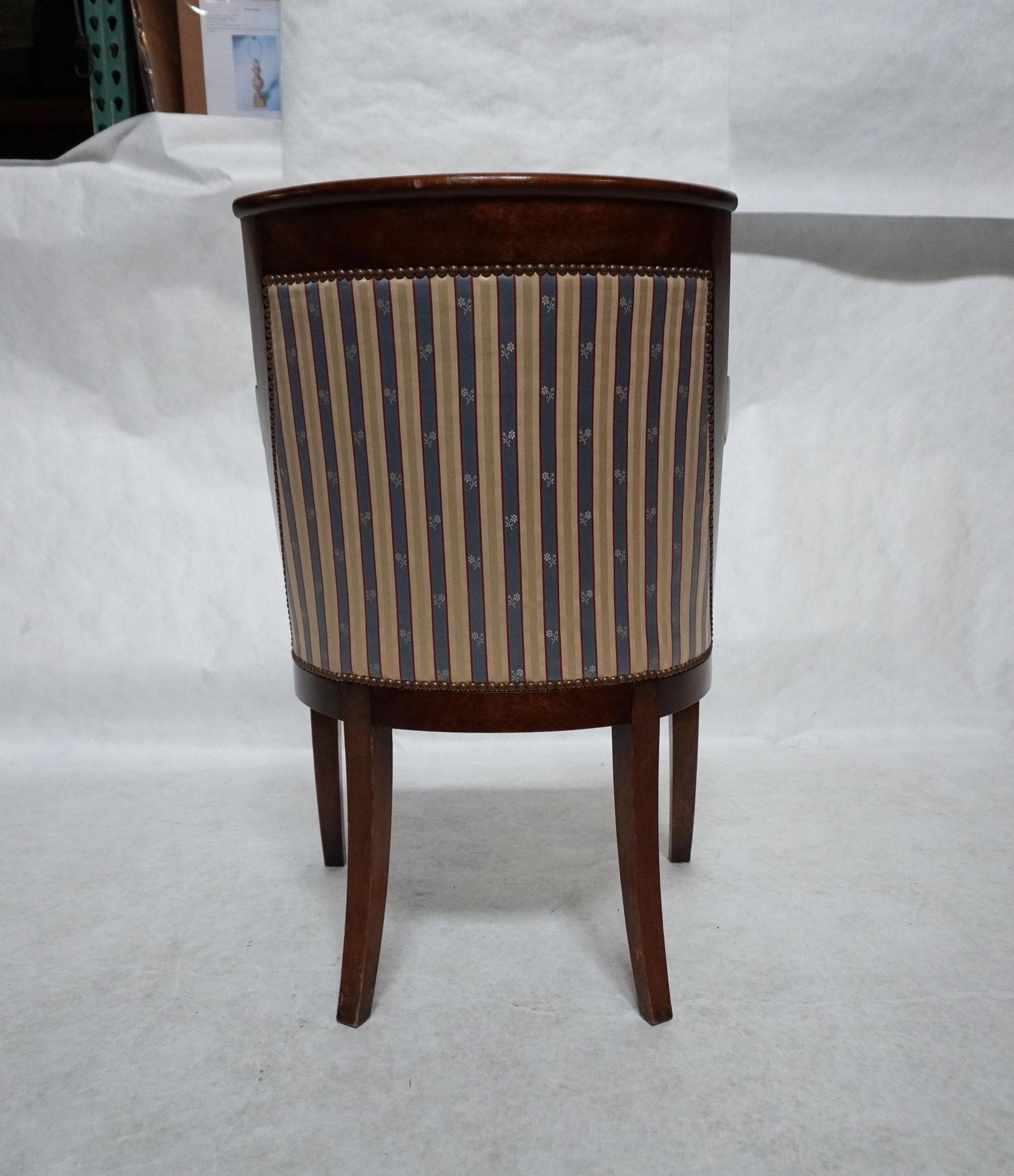 Mid 20th Century Empire Style Barrel Back Armchair With Swan Head Detail - 6