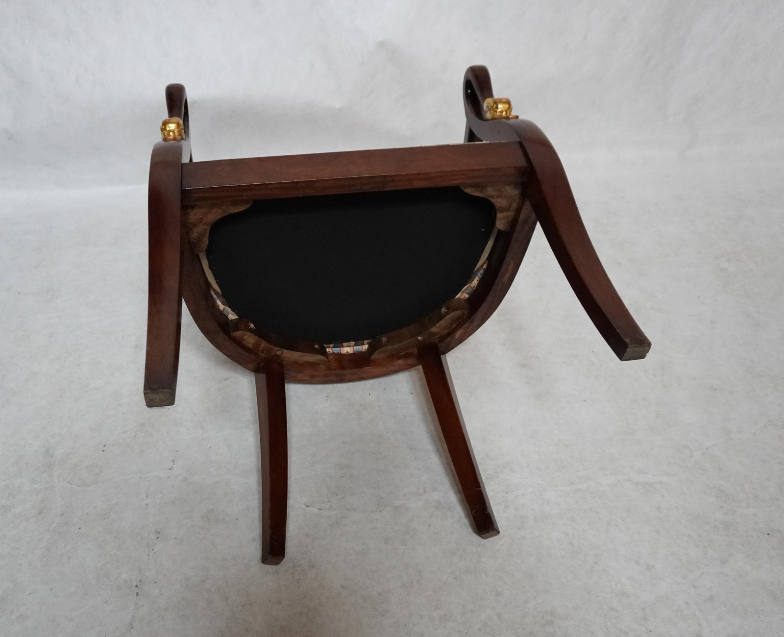 Mid 20th Century Empire Style Barrel Back Armchair With Swan Head Detail - 9