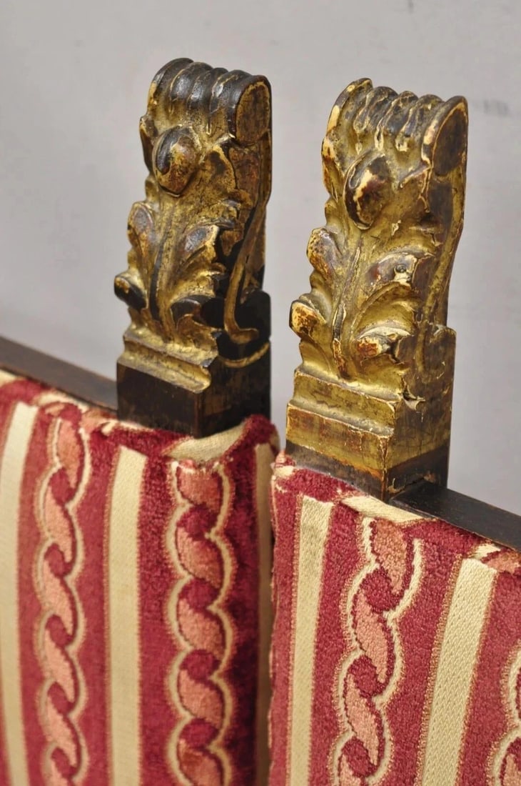 Antique Small Jacobean Style Turn Carved Walnut Accent Side Chairs - A Pair - 6