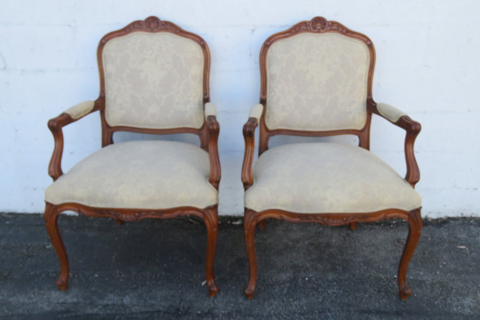 Ethan Allen French Living Bed Room Den Fireplace Side Chairs a Pair 6261 - 13