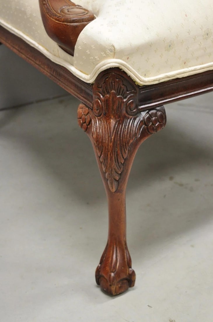 Vintage Thomasville Georgian Style Carved Mahogany Lounge Arm Chairs - A Pair - 6