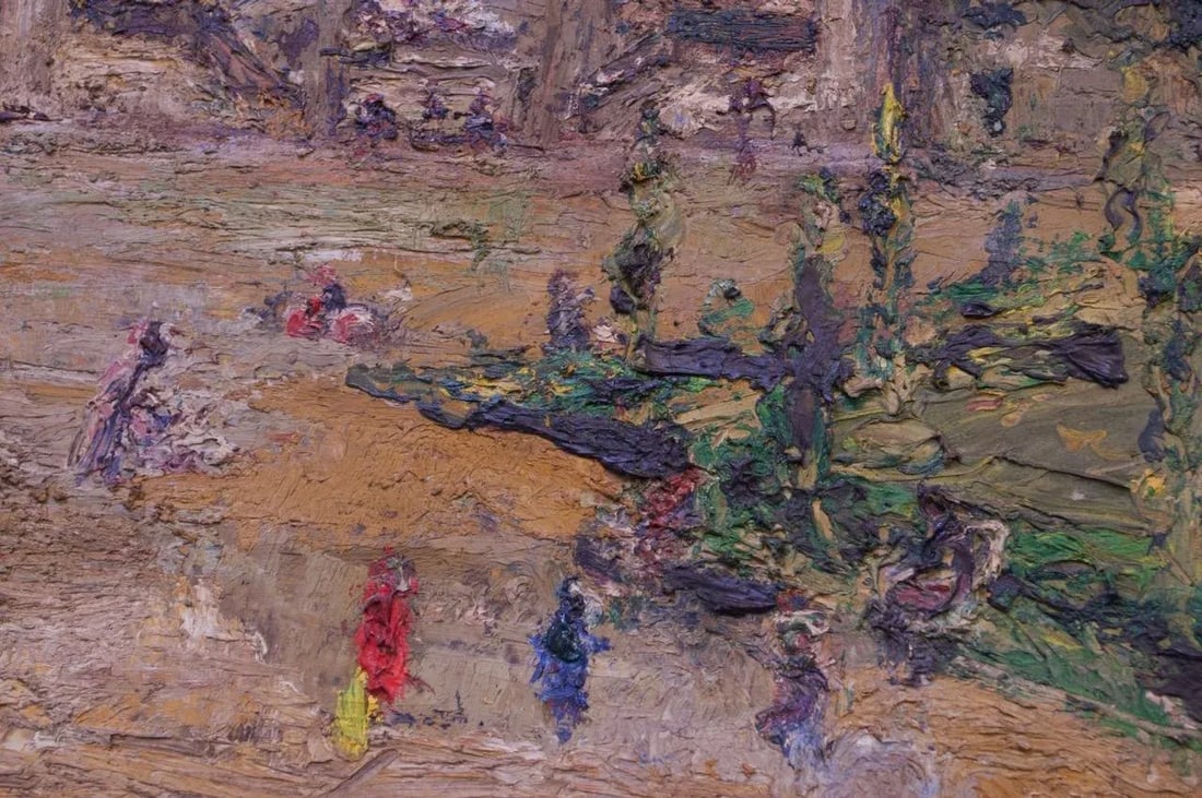 French Post-Impressionist "Jardins Des Tuileries" Oil on Canvas - 10
