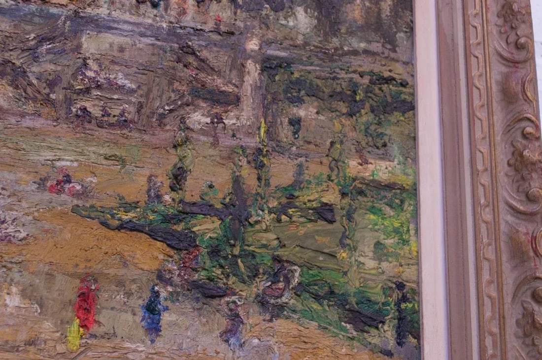 French Post-Impressionist "Jardins Des Tuileries" Oil on Canvas - 11