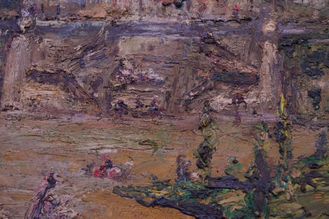 French Post-Impressionist "Jardins Des Tuileries" Oil on Canvas - 12