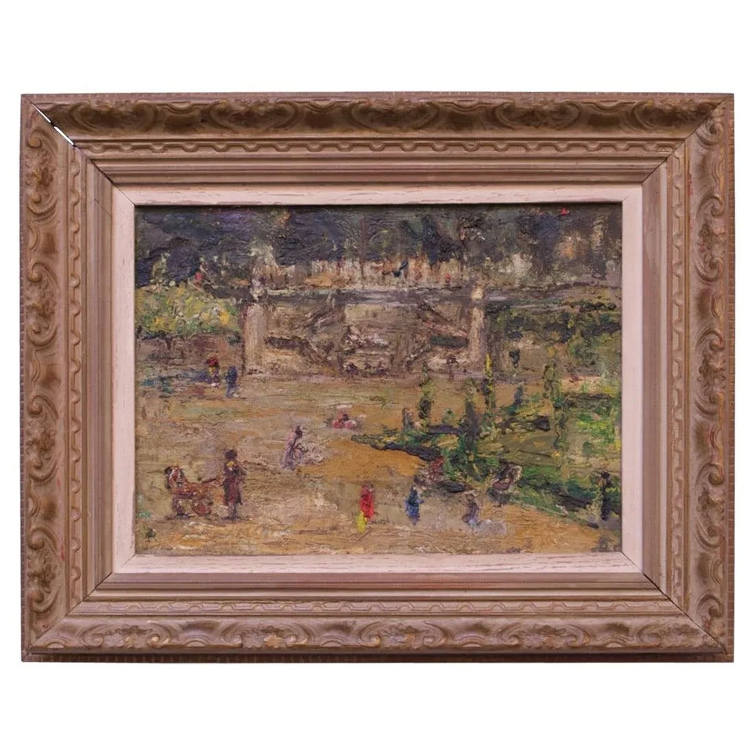French Post-Impressionist "Jardins Des Tuileries" Oil on Canvas - 13