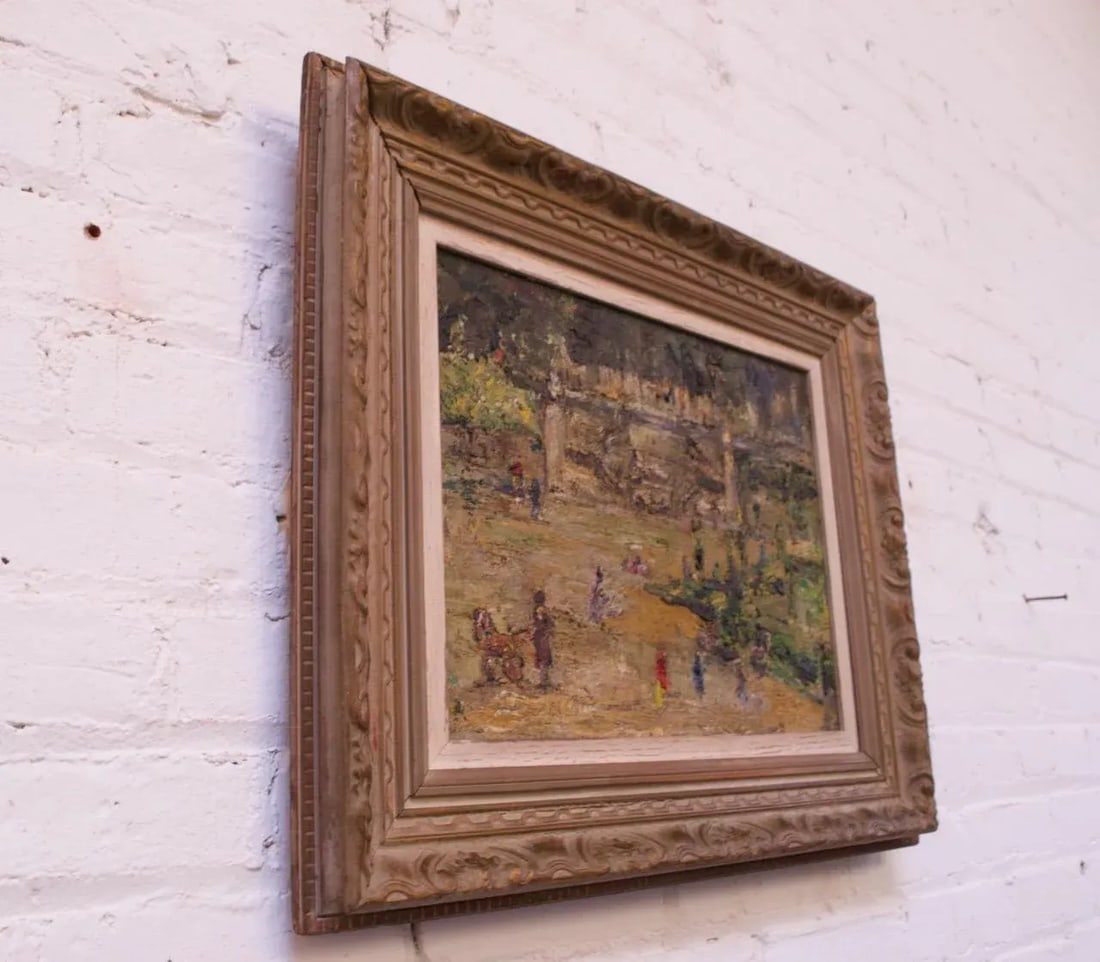 French Post-Impressionist "Jardins Des Tuileries" Oil on Canvas - 2