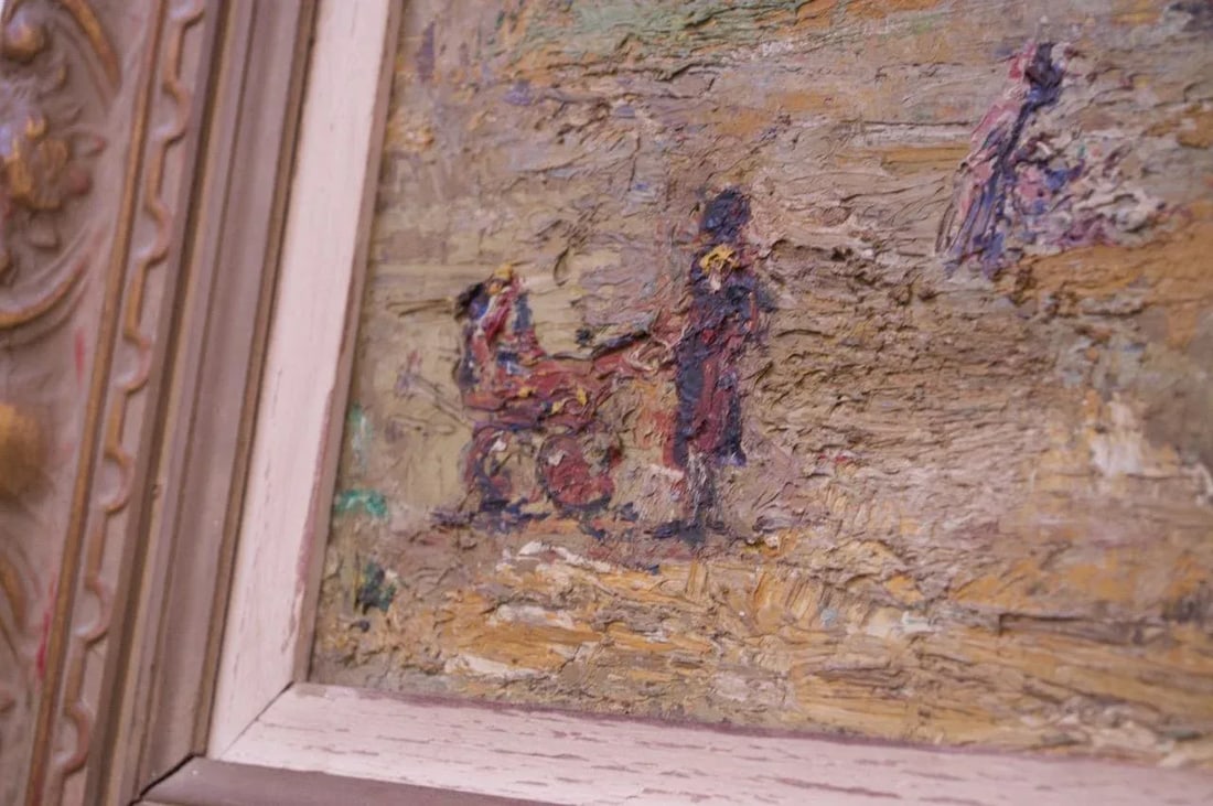 French Post-Impressionist "Jardins Des Tuileries" Oil on Canvas - 3