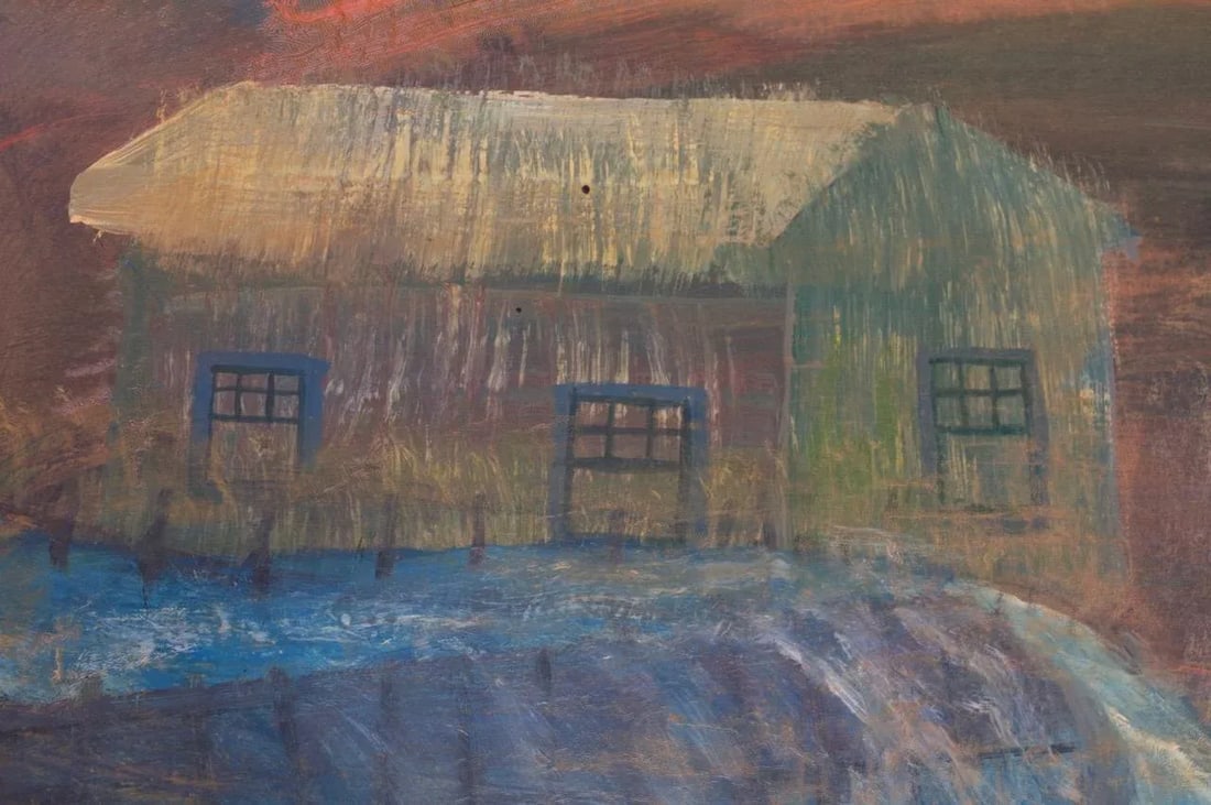 Outsider Art "Man in Carriage" Oil on Panel by Bruno Del Favero - 3