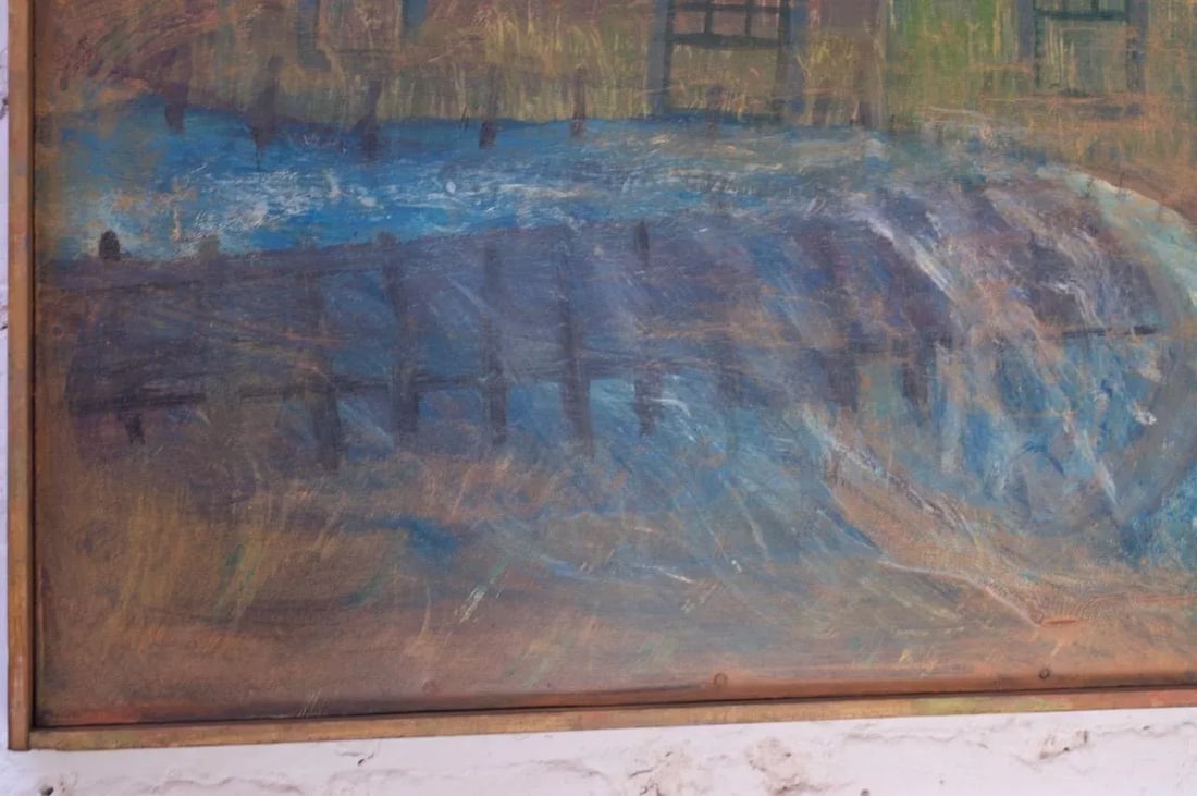 Outsider Art "Man in Carriage" Oil on Panel by Bruno Del Favero - 4