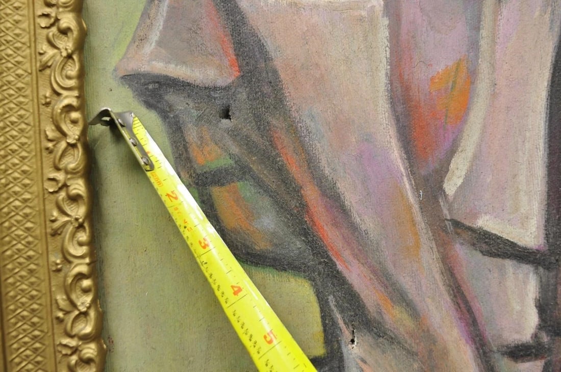 Vintage Samuel Heller "Face in Motion" Picasso Style Oil on Canvas Painting - 9