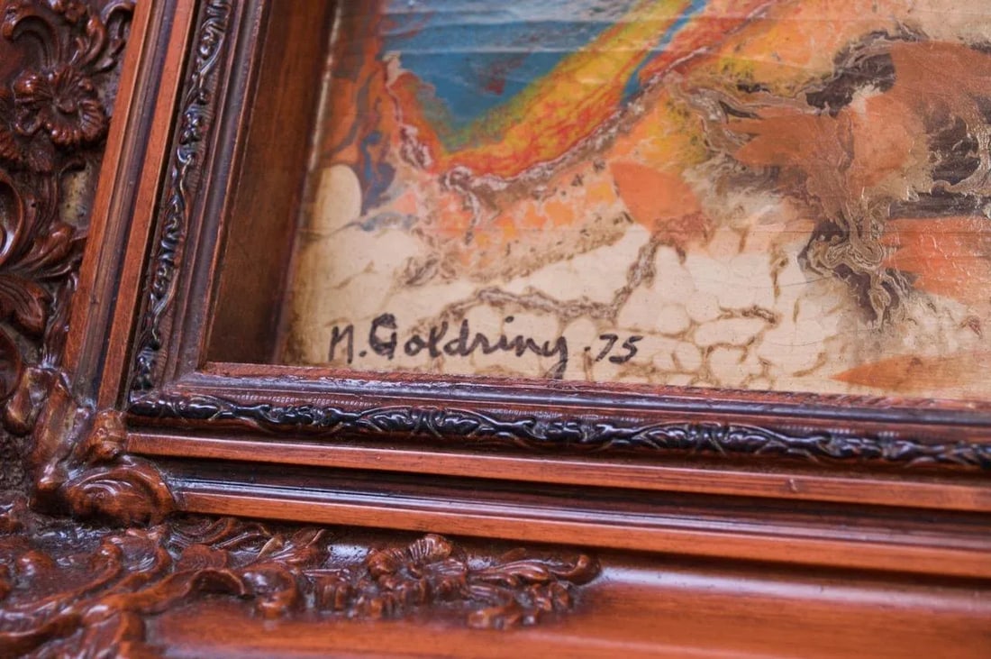 1975 "Susan and the Elders" Oil on Canvas Signed M. Goldring - 10