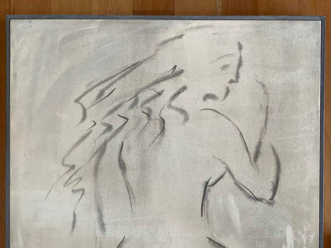 1990s Nude Woman, Acrylic on Canvas, Signed - 2