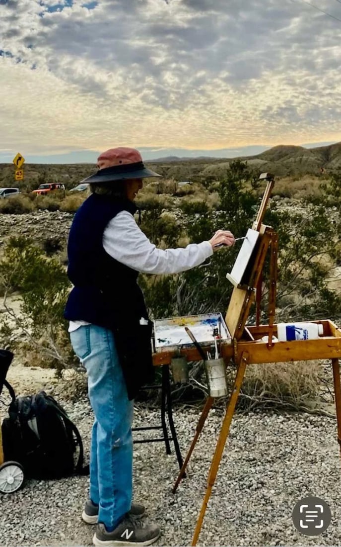 California Southwest Desert Landscape, Elaine Mathews, Oil on Board Painting - 7