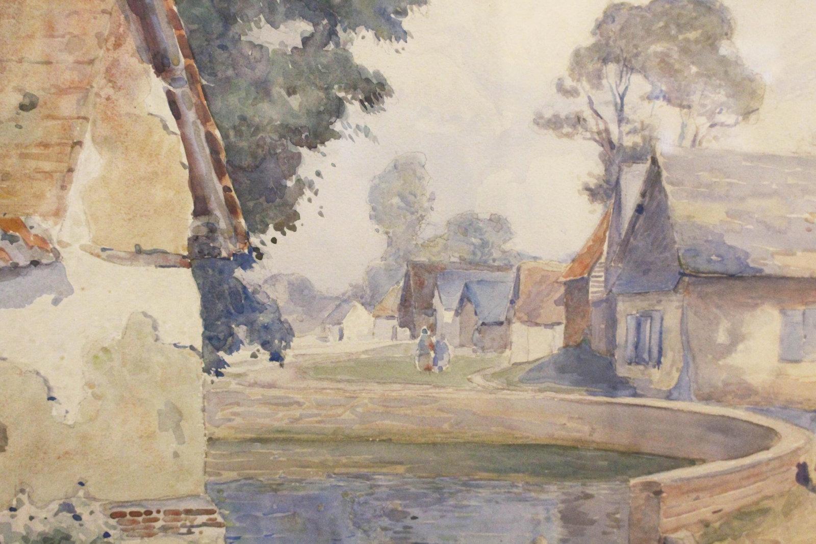 Circa 1914 English Village Scene in Watercolor by Max Ludby - 5